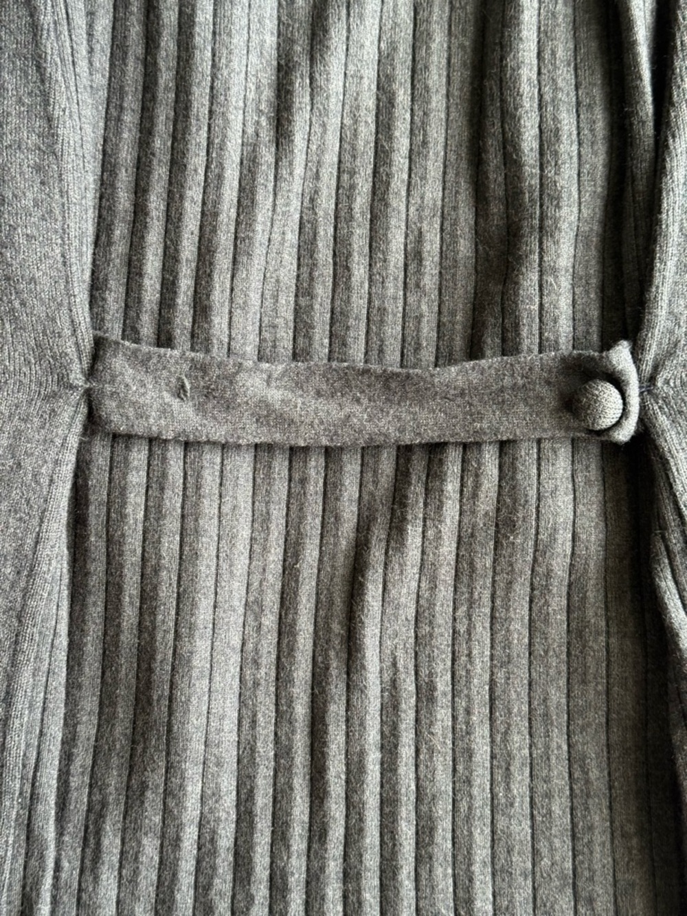 Open Front Cardigan Knit Charcoal Gray Applique Hand Painted Large 80s Vintage - Picture 7 of 10
